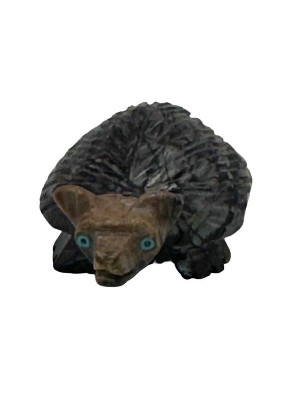 Vintage Zuni Hand-Carved Stone Badger Figurine Intricate Detailing Polished 2"